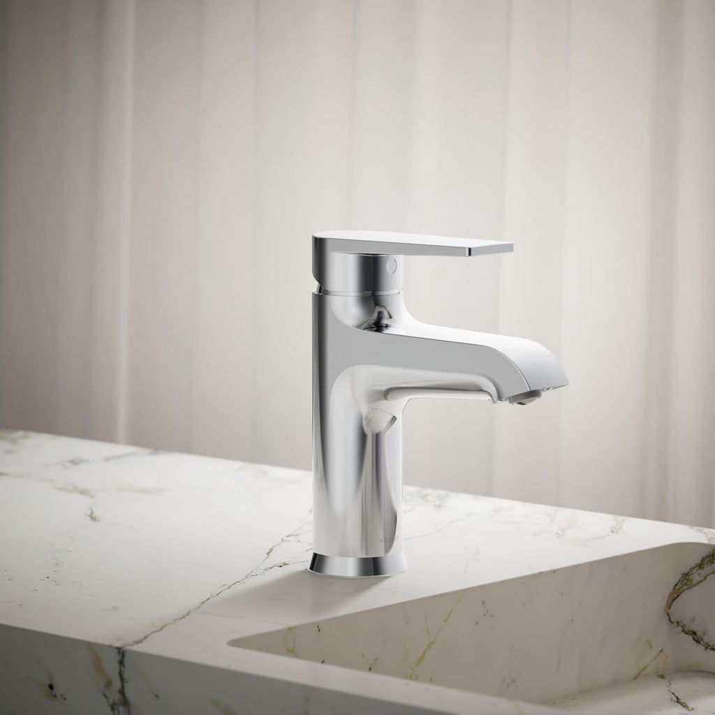 KOHLER K-37894-4-CP Hint® Centerset Bathroom Sink Faucet, Bathroom Faucets for Sink 3-Hole, 1.2 GPM, Polished Chrome