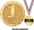 Crown Awards First Place Medal, 2' Shiny Gold 1st Place Medals for Kids with Free Custom Engraving Prime
