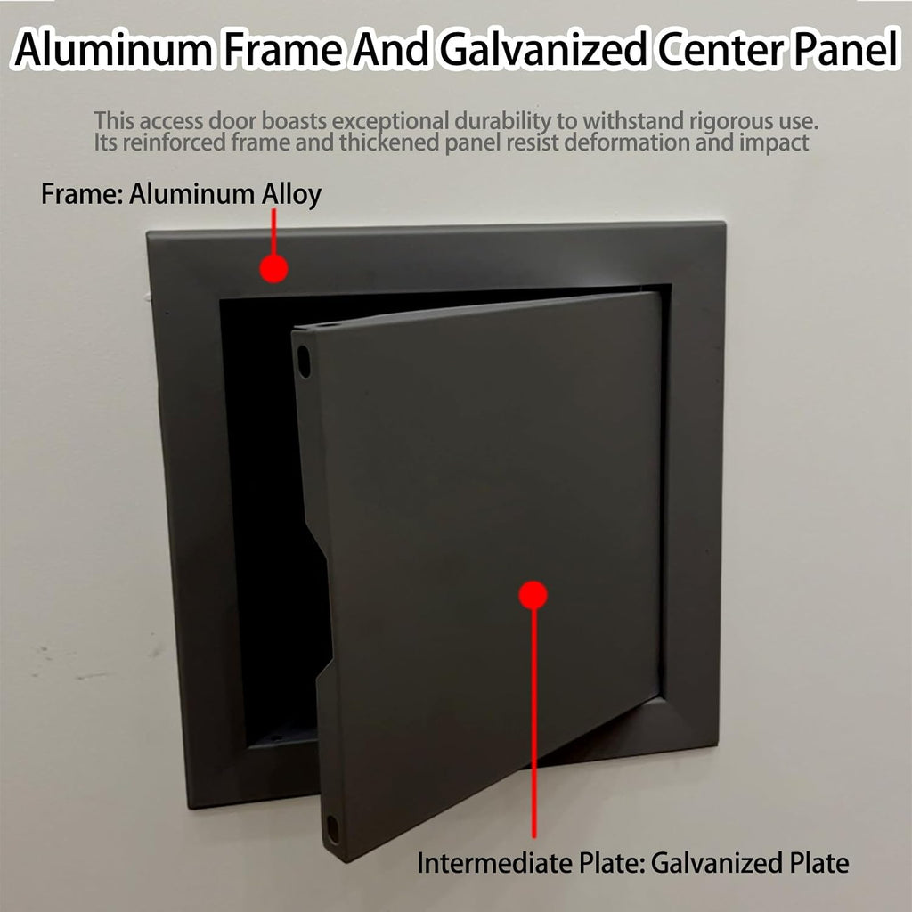 LZMZMQ Black Service Panel Cover for Drywall & Ceiling, Inspection Hatch Plate with 4 Screw Hole, Metal Wall Hatch Access Door for Wiring Cables Cords(35x40cm(14x16))