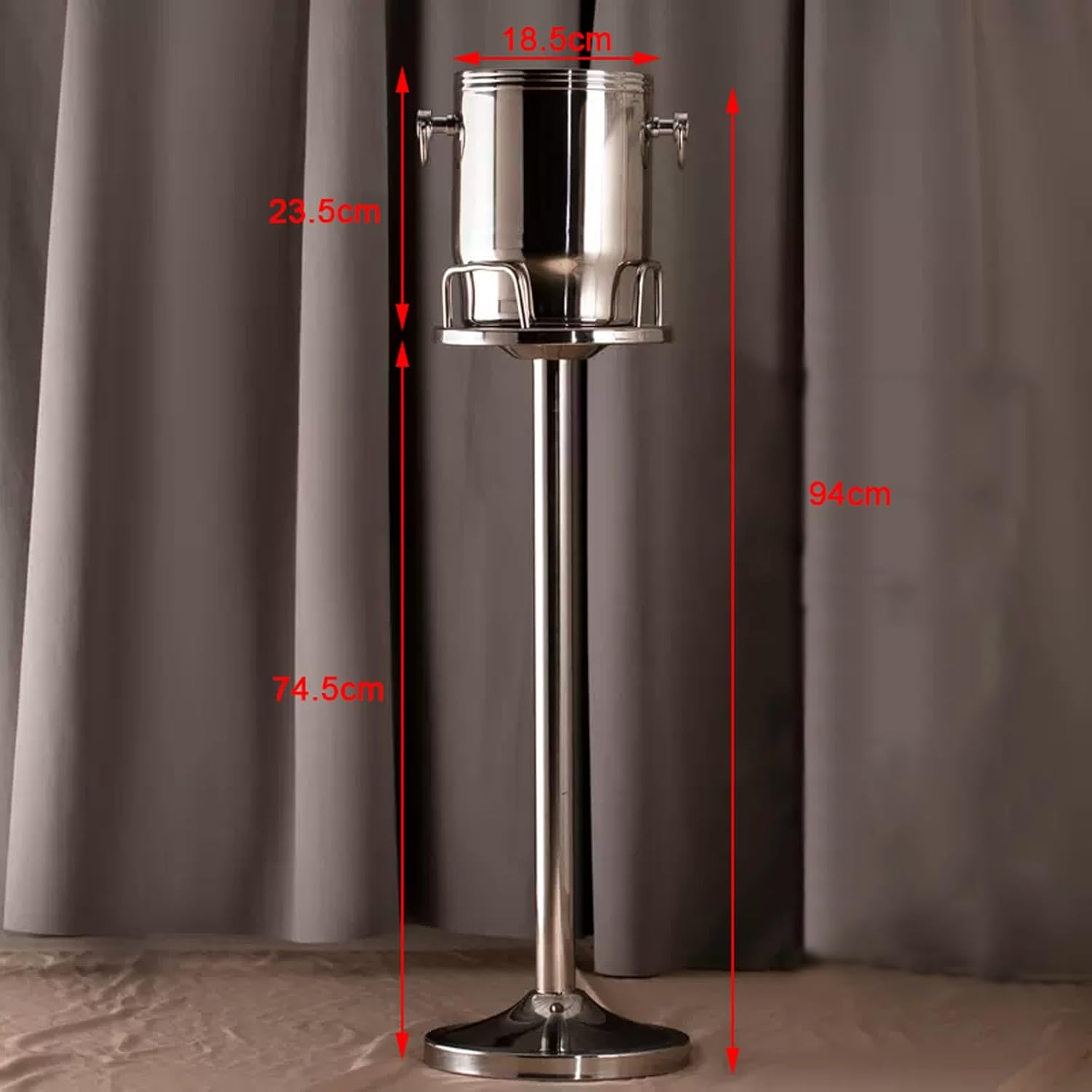 Ice Bucket Ice Bucket with Stand Stainless Steel Standing Ice Bucket Ice Cube Container, Wine Bucket on Stand Champagne Ice Bucket for Wine Beer KTV Club Bar Bbq Party Wedding, Silver Wine Chiller