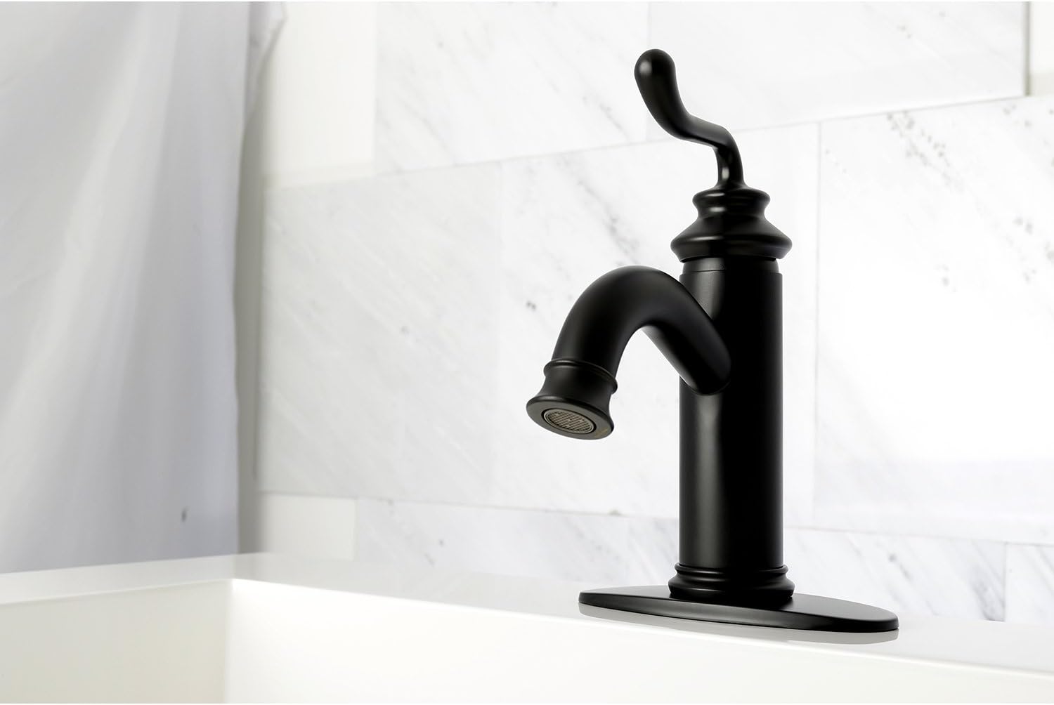 Kingston Brass LS5410RL Royale Bathroom Faucet, Matte Black, 5.88 x 5.06 x 9
