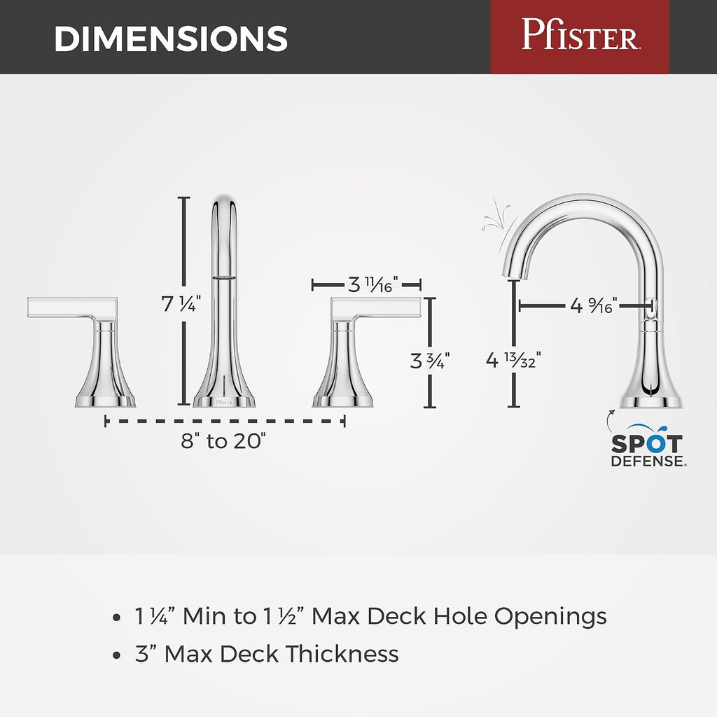 Pfister Vedra 2-Handle 8' Widespread Bathroom Faucet in Polished Chrome