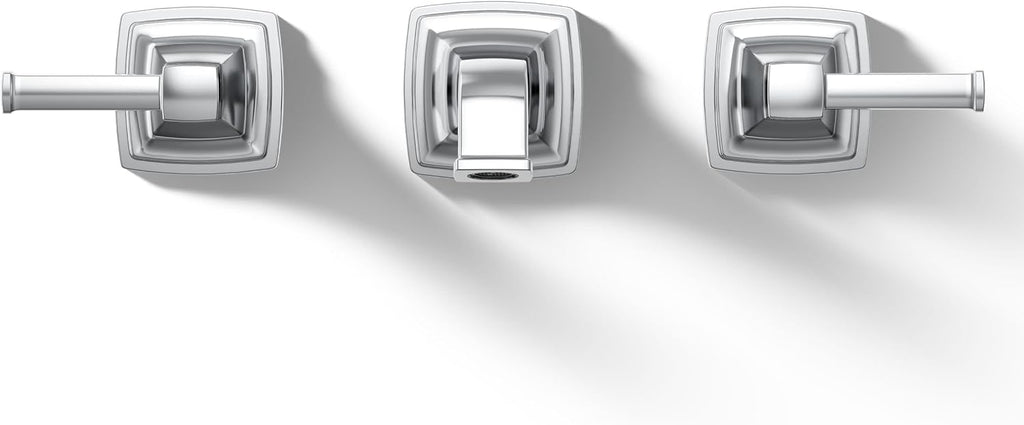 KOHLER T26432-4-CP RIFF Wall-Mount Bathroom Sink Faucet, Bathroom Faucet with Two Lever Handles, 1.2GPM Polished Chrome