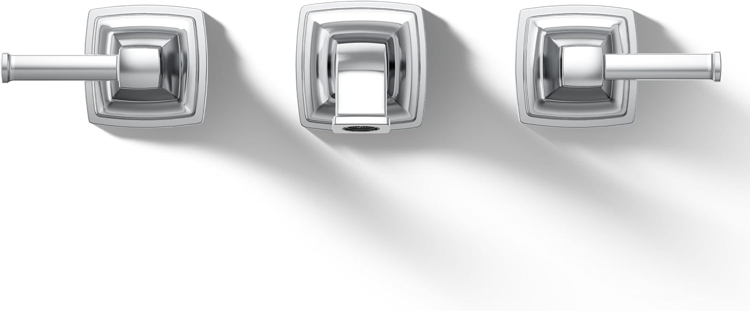 KOHLER T26432-4-CP RIFF Wall-Mount Bathroom Sink Faucet, Bathroom Faucet with Two Lever Handles, 1.2GPM Polished Chrome