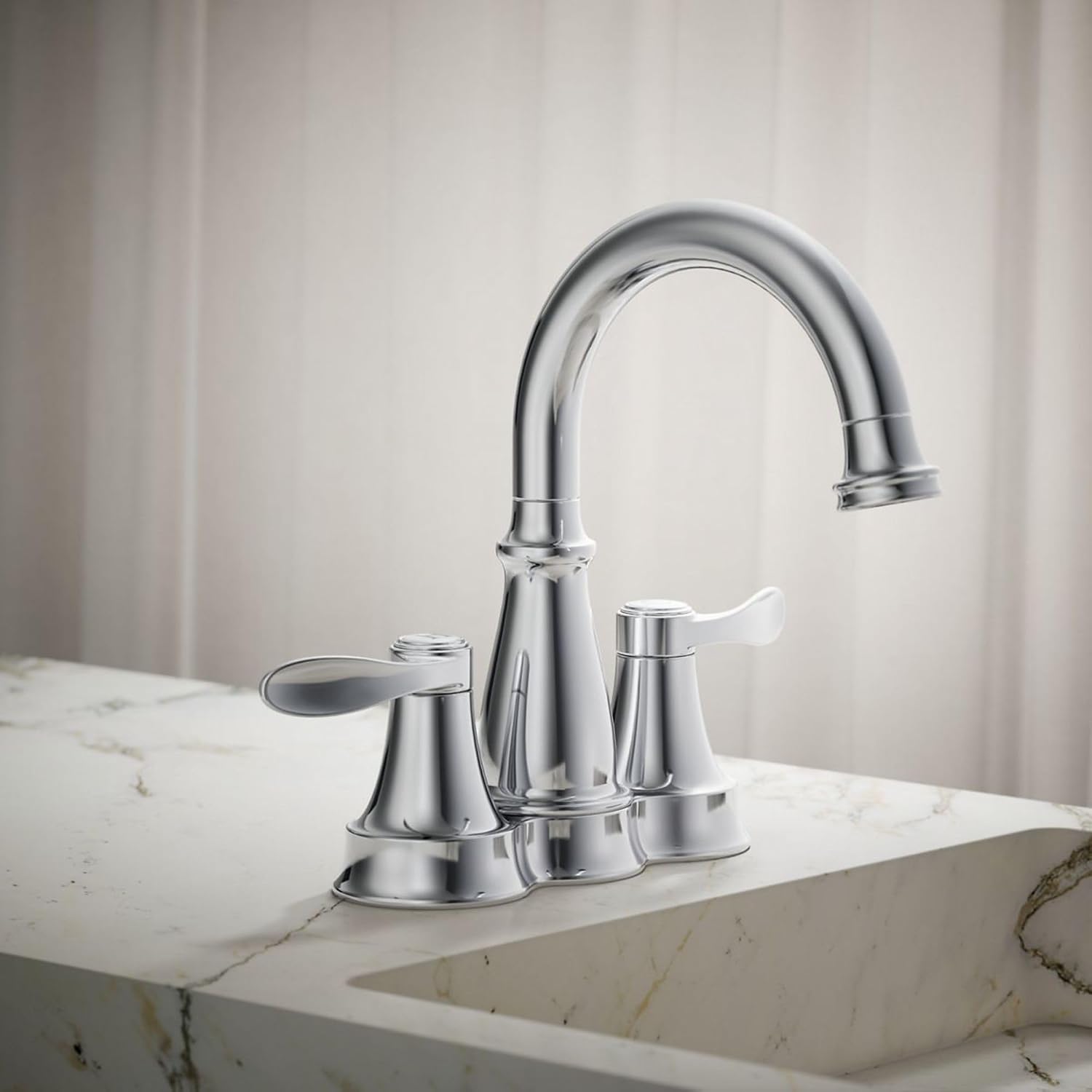 KOHLER K-27378-4K-CP Bellera® Centerset Bathroom Sink Faucet, 1.0 GPM, Corrosion Resistant, Polished Chrome