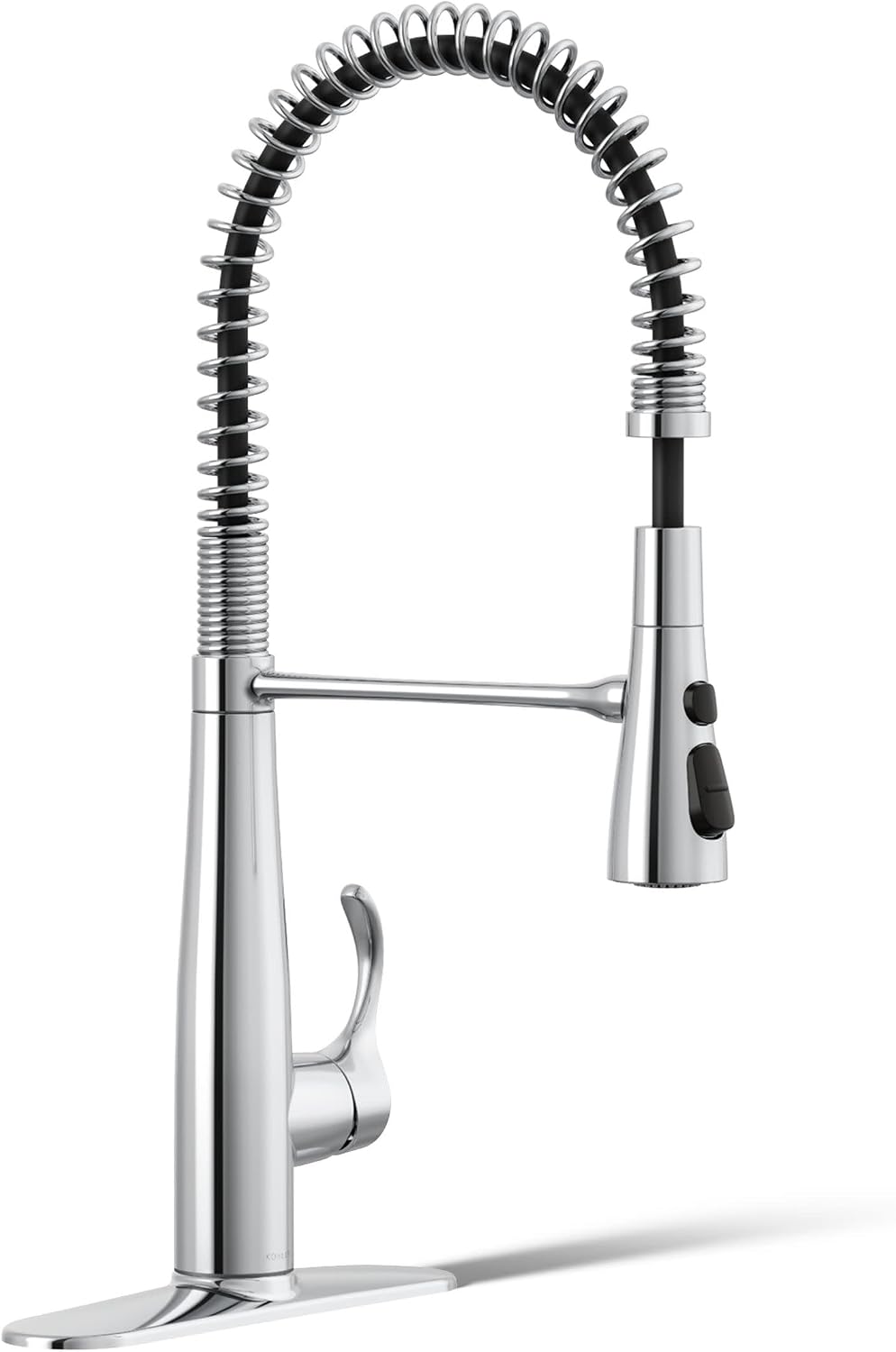 KOHLER 22033-CP Simplice Semi Professional Kitchen Sink Faucet, Pre-Rinse Kitchen & Commercial Faucet, Three Function Sprayhead, Polished Chrome
