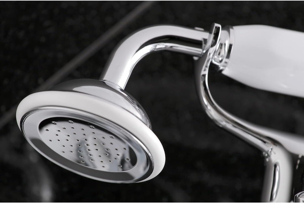 Kingston Brass KS269C Vintage Wall Mount Clawfoot Tub Filler with Hand Shower, Chrome, 9.13 x 7.5 x 6