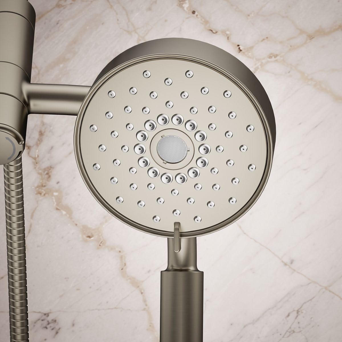 KOHLER 23219-BN Purist 2-in-1 Multi Function Shower Kit with SHOWERHEAD & HAND SHOWER, Full Coverage & Rotating Rail, Vibrant Brushed Nickel, 2.5 GPM