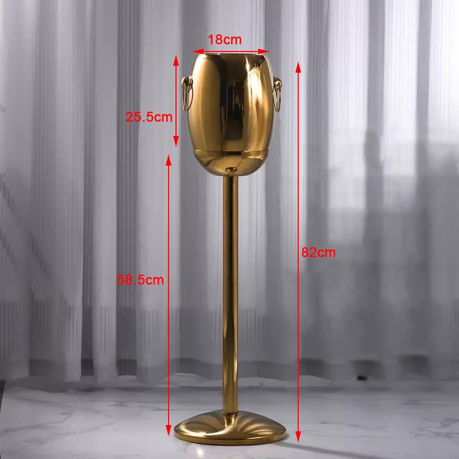 Ice Bucket Ice Bucket and Ice Bucket Stand Set, Stainless Steel Standing Ice Bucket Ice Cube Container, Wine Bucket Champagne Ice Bucket for Wine Beer KTV Club Bar BBQ Party Wedding, Golden Wine Chill