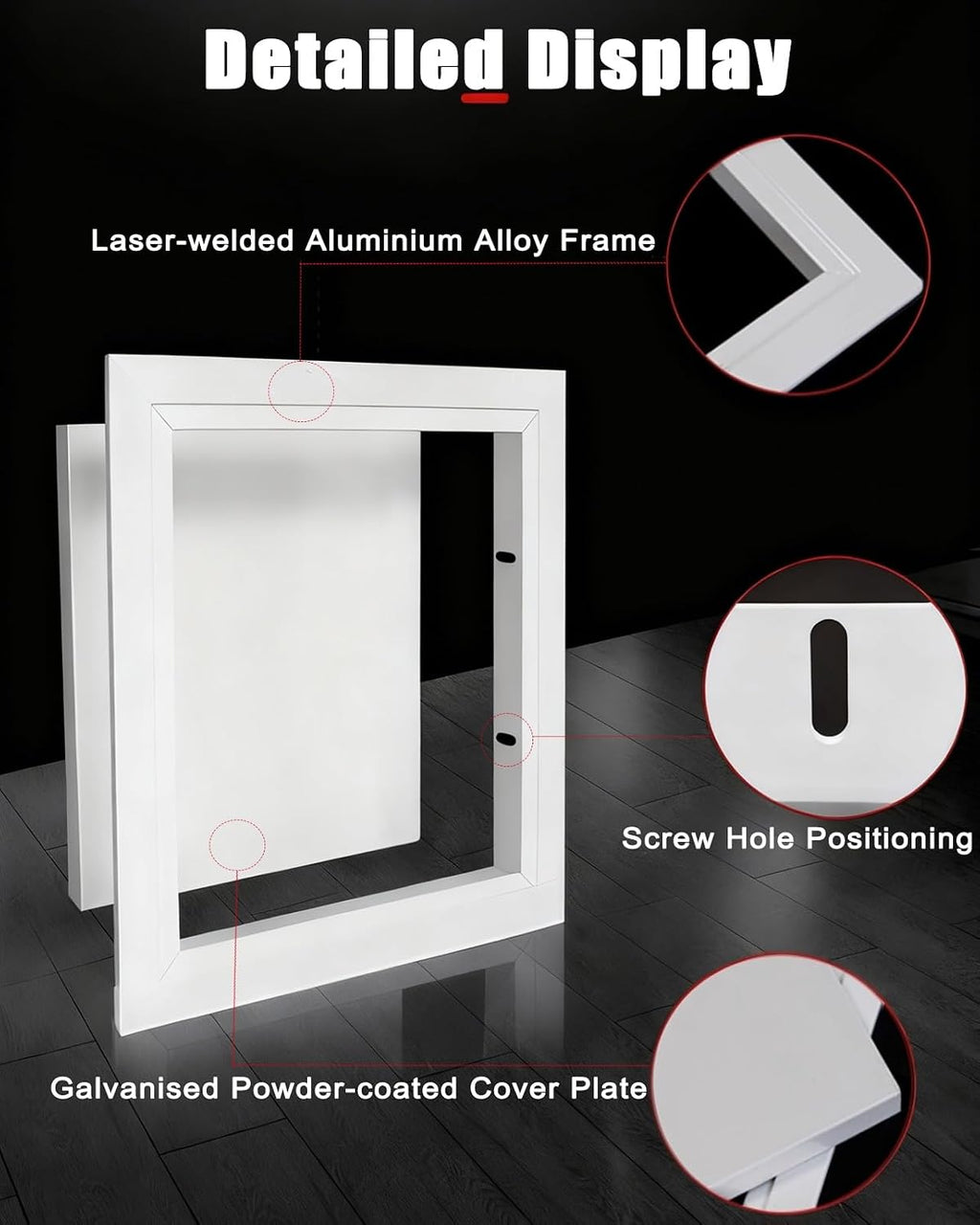Black White Gray Metal Inspection Door, Classic Ceiling Access Panel with Screws, Customizable, Easy-to-Install Access Door(Black,12x24in/300x600mm)