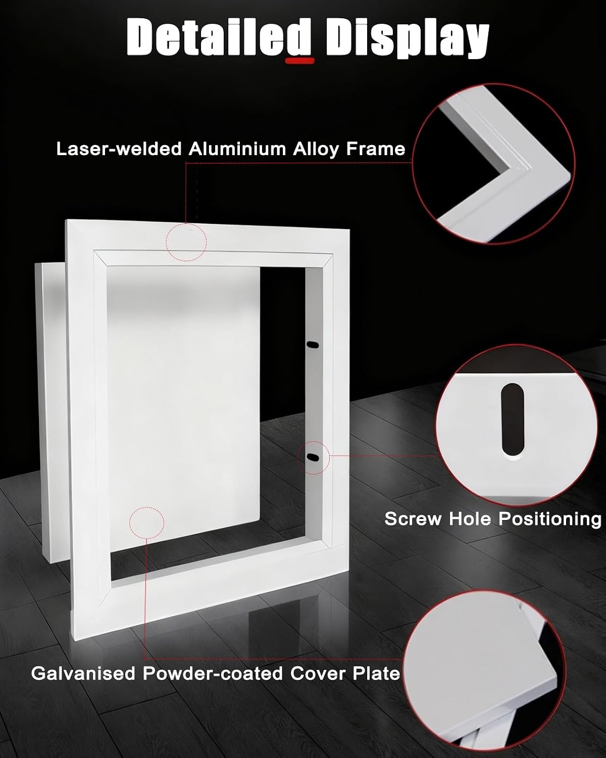 Black White Gray Metal Inspection Door, Classic Ceiling Access Panel with Screws, Customizable, Easy-to-Install Access Door(Black,12x24in/300x600mm)