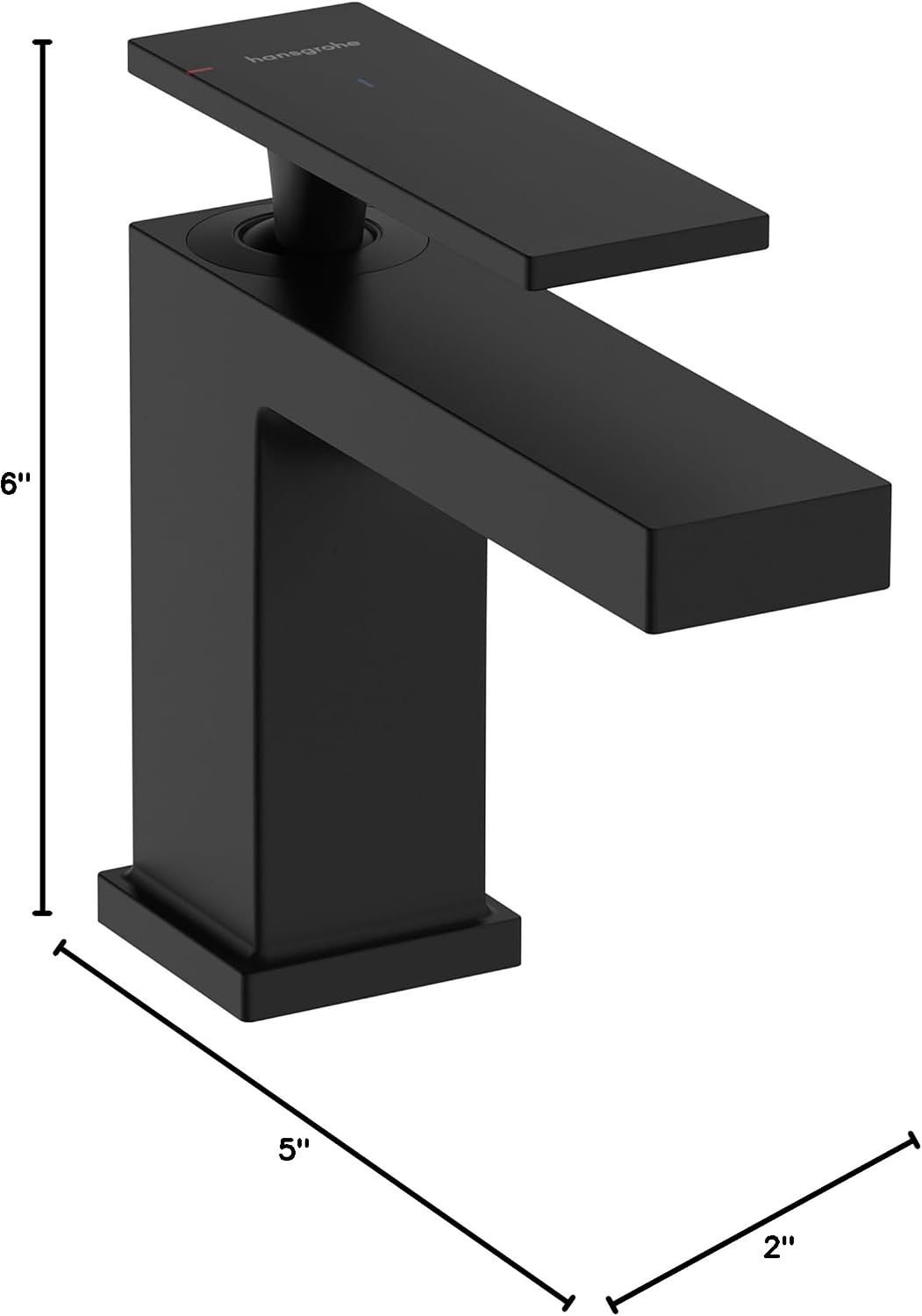 hansgrohe Tecturis E -Handle -Hole 5-inch Tall Bathroom Sink Faucet in Matte Black, 73002671