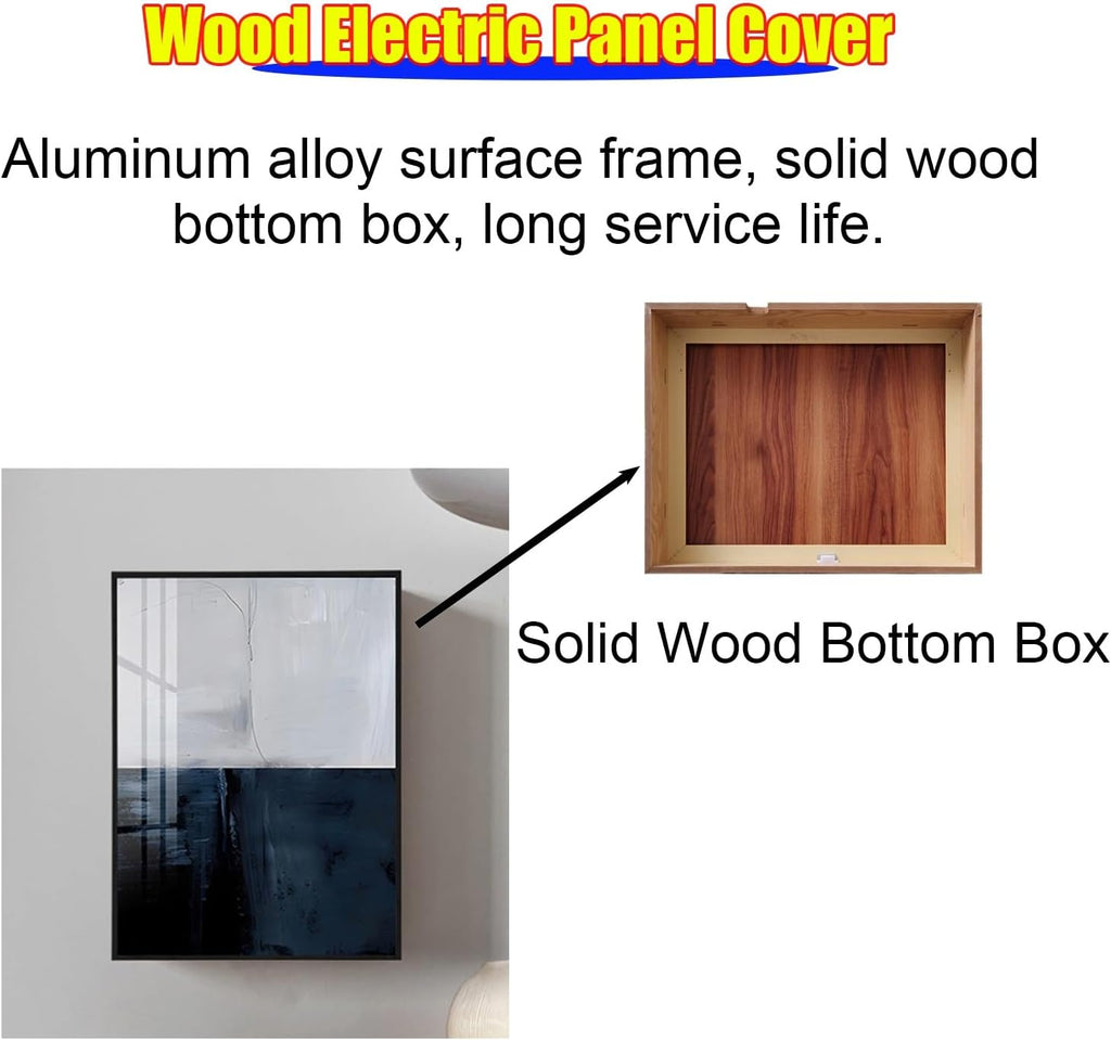 Large Electric Meter Lid with Screws, Outdoor Gas Meter Box Cover Decor, Flip Lid Breaker Box Cover for Conceals Hotel/Farmhouse/Cafe Wall Flaws(L-Flip Lid W 22cm,50x60cm/19.7x23.6in)