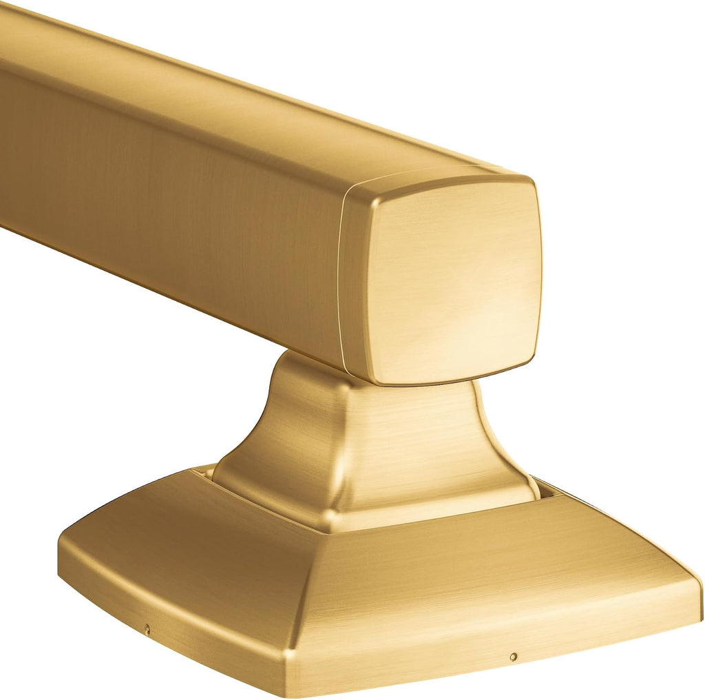 Moen YG5124BG Bathroom Safety 24-Inch Stainless Steel Transitional Bathroom Grab Bar, Brushed Gold