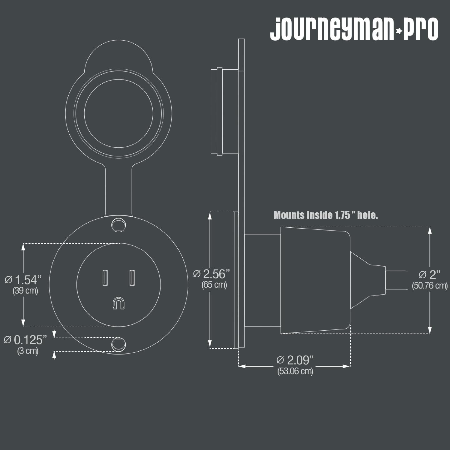 Journeyman-Pro 5279 15 Amp 120-125 Volt, NEMA 5-15 Flanged Outlet, Black Commercial Grade, 2 Pole-3 Wire, Straight Blade Plug Outdoor Receptacle and Surface Mount Outlet (No Cover/Cap, 10-Pack)