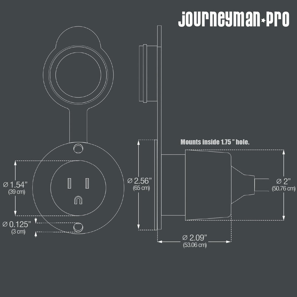 Journeyman-Pro 5279 15 Amp 120-125 Volt, NEMA 5-15 Flanged Outlet, Black Commercial Grade, 2 Pole-3 Wire, Straight Blade Plug Outdoor Receptacle, Surface Mount Outlet (Front Cover Only, 10-Pack)