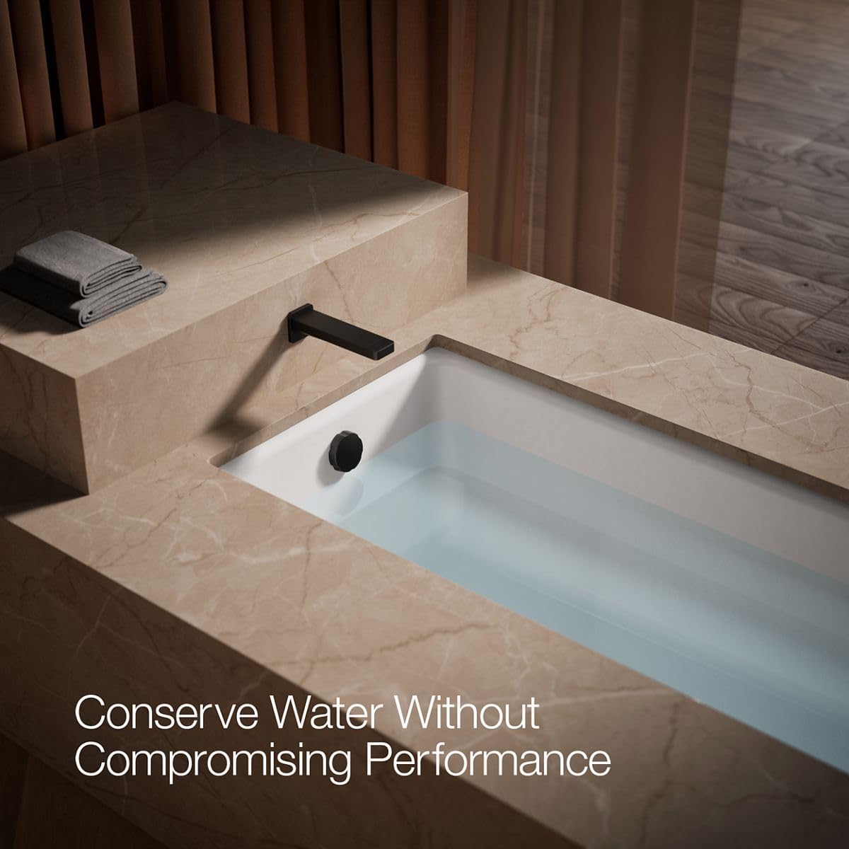Kohler 23510-BL Parallel® Wall-Mount Bath spout, Matte Black