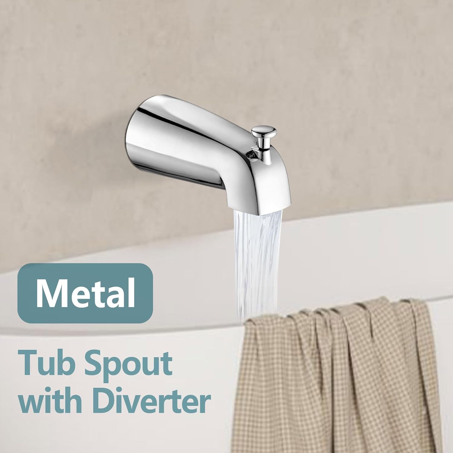 5' Dual Shower Faucet Compatible with 13/14 Series Tub Trim Kit, High Pressure Round Rain Shower Head& Handheld Set Faucet System (Valve& Catridge Not Inclued)