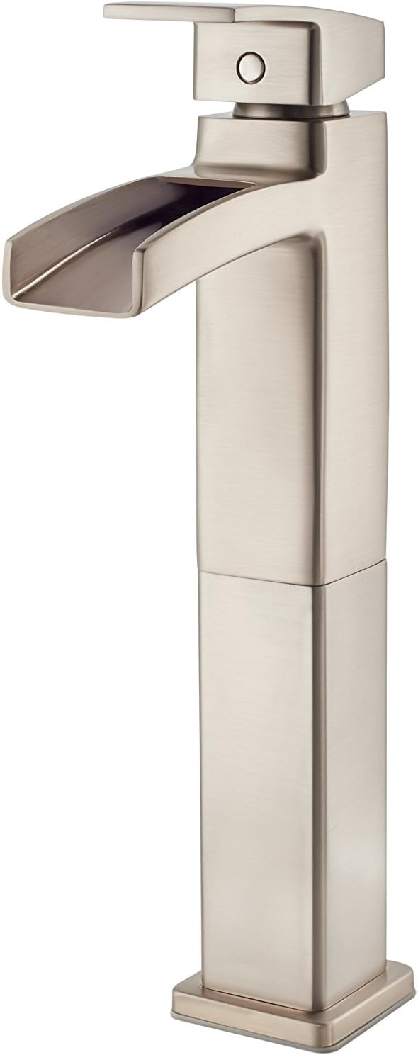 Pfister LG40DF0K Kenzo Single Control Waterfall Vessel Bathroom Faucet in Brushed Nickel, Water-Efficient Model