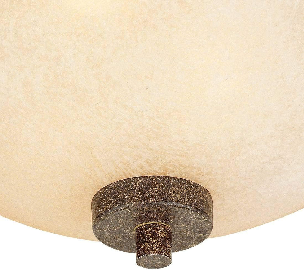 Franklin Iron Works Oak Valley Collection Mission Ceiling Light Flush Mount Fixture Rustic Bronze 15' Wide Cream Scavo Glass Bowl for Cottage Core Bedroom Kitchen Living Room Hallway Bathroom