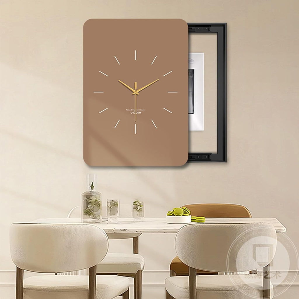 Electrical Panel Cover Vertical Analog Clock Electrical Panel Cover, Stylish Breaker Box Cover for Office/Restaurant/Bedroom/Room Decor, Fuse Box Protective Cover(H,WXH-45 x 55CM-17.7x21.7)