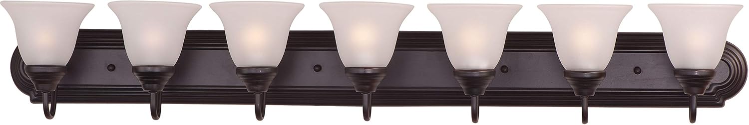 Maxim Lighting Essentials 7-Light Bath Vanity Light | Rubbed Bronze Finish | Transitional Bath Vanity Light | Ideal for Bathrooms & Powder Rooms | Dimmable Damp Rated | 8016FTOI