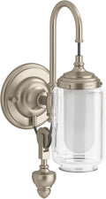 KOHLER Artifacts Bathroom Vanity Light Fixture, Wall Sconce Lighting, Downlight Only, UL Listed, 1 Light - Adjustable, Vibrant Brushed Bronze