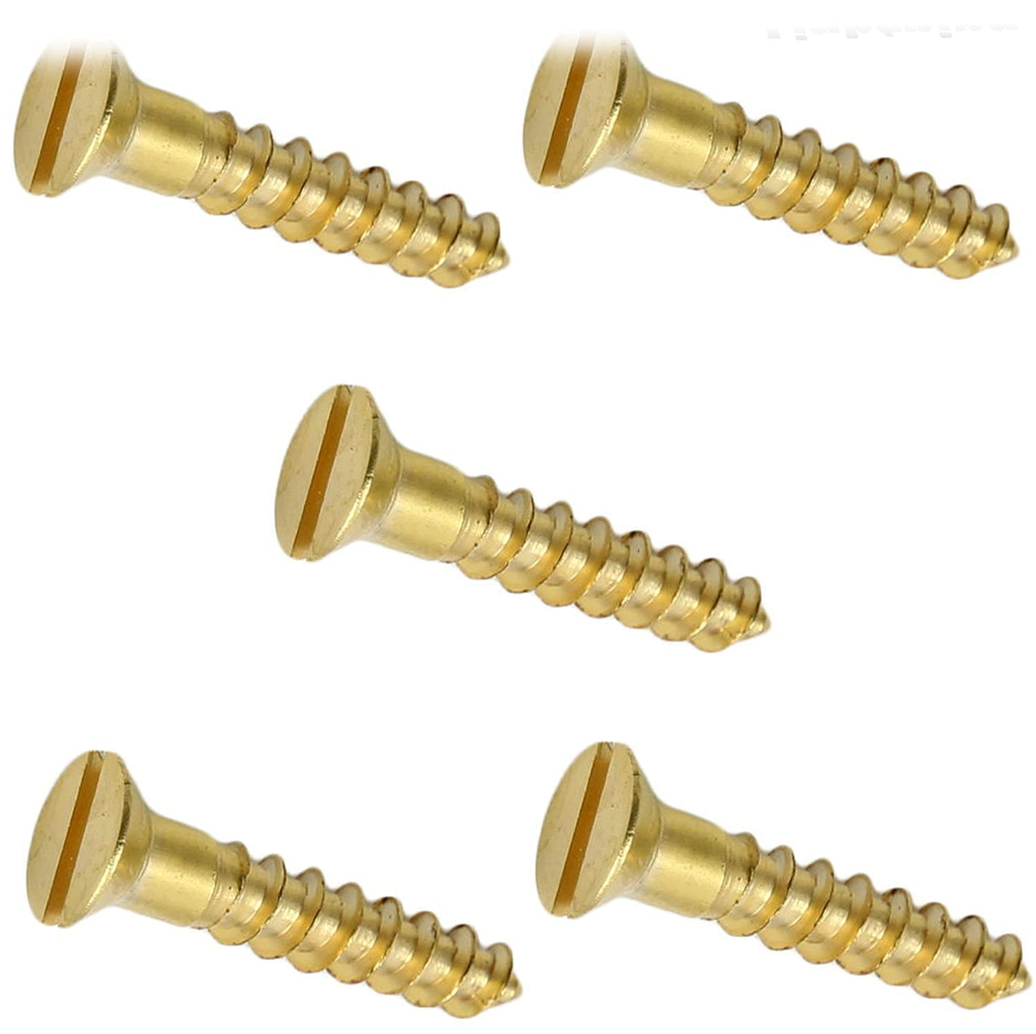 Slotted Flat Head Wood Screw Kit Hardware Solid Commercial Brass #1X1/4' Pack of 1000 Fastener Set LS12872F