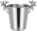 Party Ice Bucket Silver Stainless Steel Metal Ice Buckets for Parties, Insulated Ice Bucket with Handles for Beer, Wine, Champagne, Home Decor, Table Centerpieces, Wedding Decorations Ice Bucket ( Col