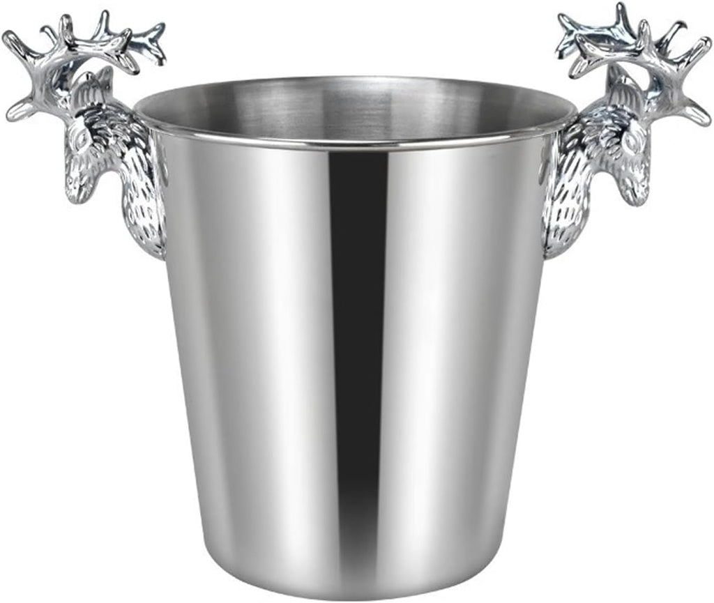 Ice Bucket Wine Bucket Silver Stainless Steel Metal Ice Buckets for Parties, Insulated Ice Bucket with Handles for Beer, Wine, Champagne, Home Decor, Table Centerpieces, Wedding Decorations Ice Bucket