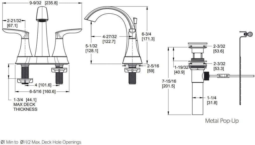 Pfister Weller Bathroom Sink Faucet, 4-Inch Centerset, 2-Handle, 3-Hole, Polished Chrome Finish, LG48WR0C