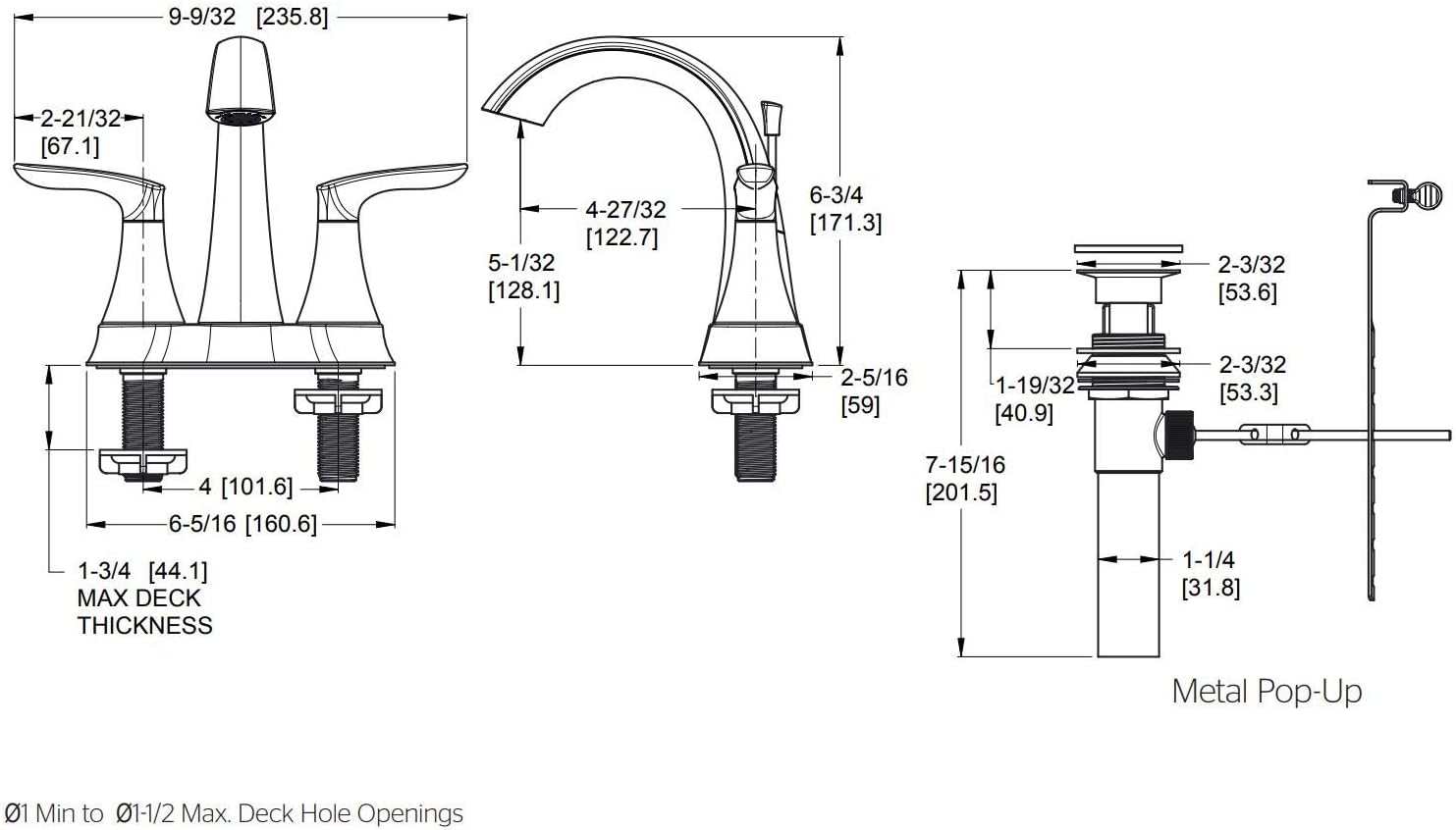 Pfister Weller Bathroom Sink Faucet, 4-Inch Centerset, 2-Handle, 3-Hole, Polished Chrome Finish, LG48WR0C