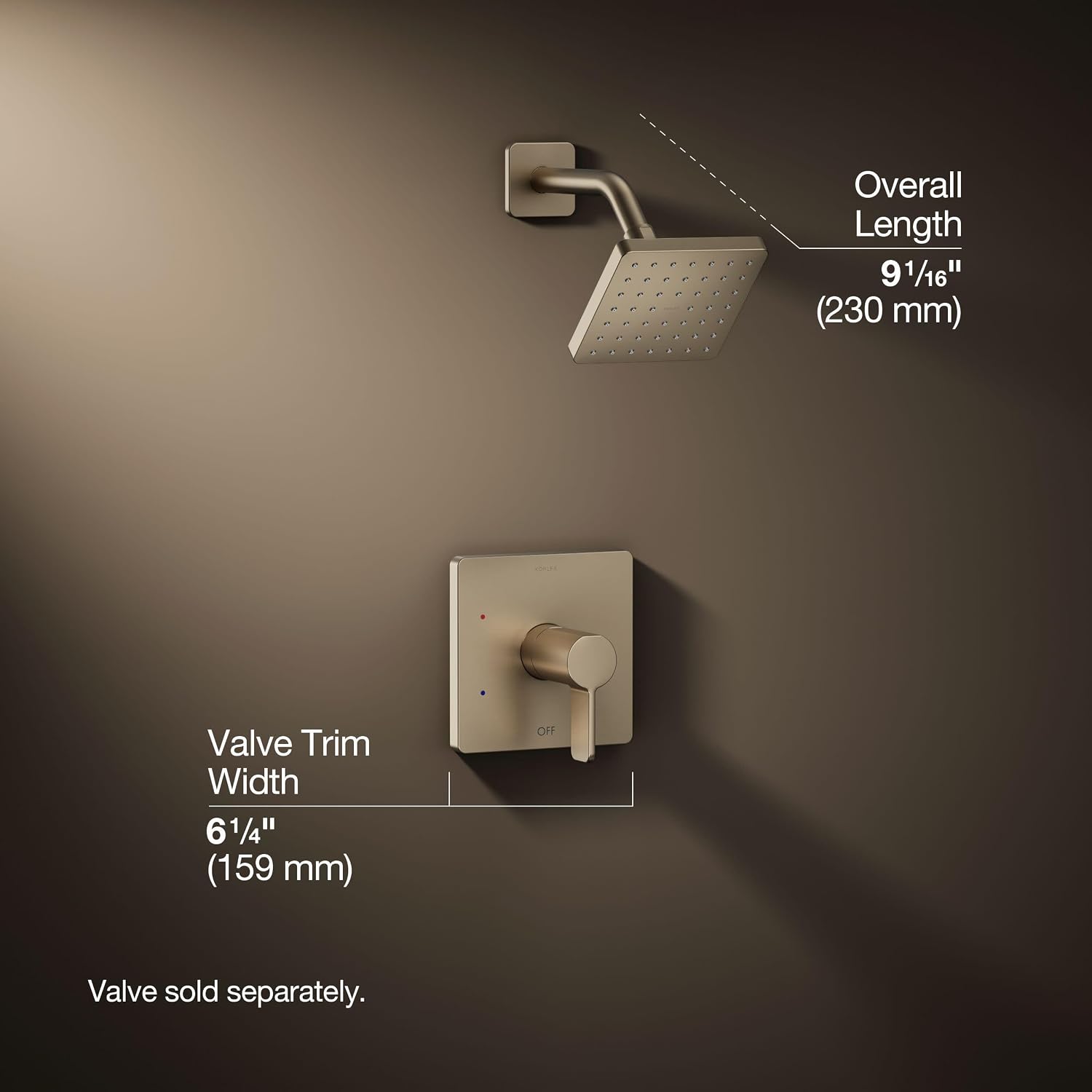 KOHLER K-TS23503-4G-BV PARALLEL® SHWR TRIM, 1.75 GPM SHOWERHEAD, Vibrant Brushed Bronze