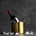 Ice Cube Trays Brushed Matte Gold Stainless Steel Ice Bucket with Comfortable Carry Handle Insulated Ice Bucket Great for Home Bar, Chilling Beer Champagne Ice Bucket For Party
