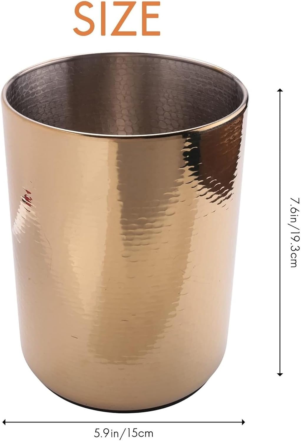 Stainless Steel Champagne Ice Bucket with Hammered Scale Design, Wine Cooler for KTV Bar Home Party, Gold Beer Bucket with Non-Slip Base