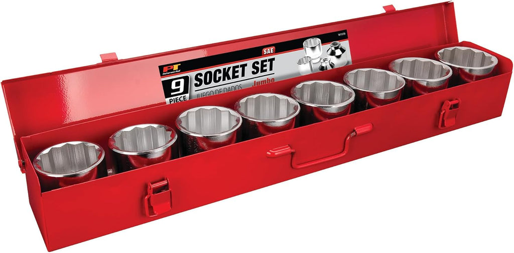 Performance Tool W1179 9-Piece 3/4-Inch Drive Jumbo Socket Set