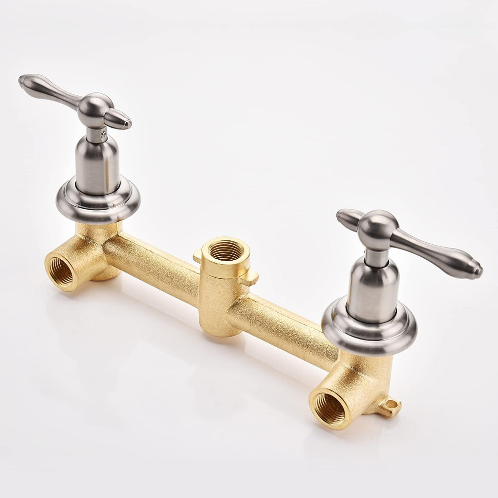 sumerain Wall Mount Bathtub Faucet Brushed Nickel Tub Filler, 8 Inches Center