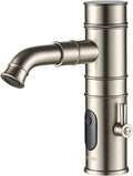 Brushed Nickel Single Hole Bathroom Faucet with 360° Rotating Spout & Temperature Control Handle, TS-5501N