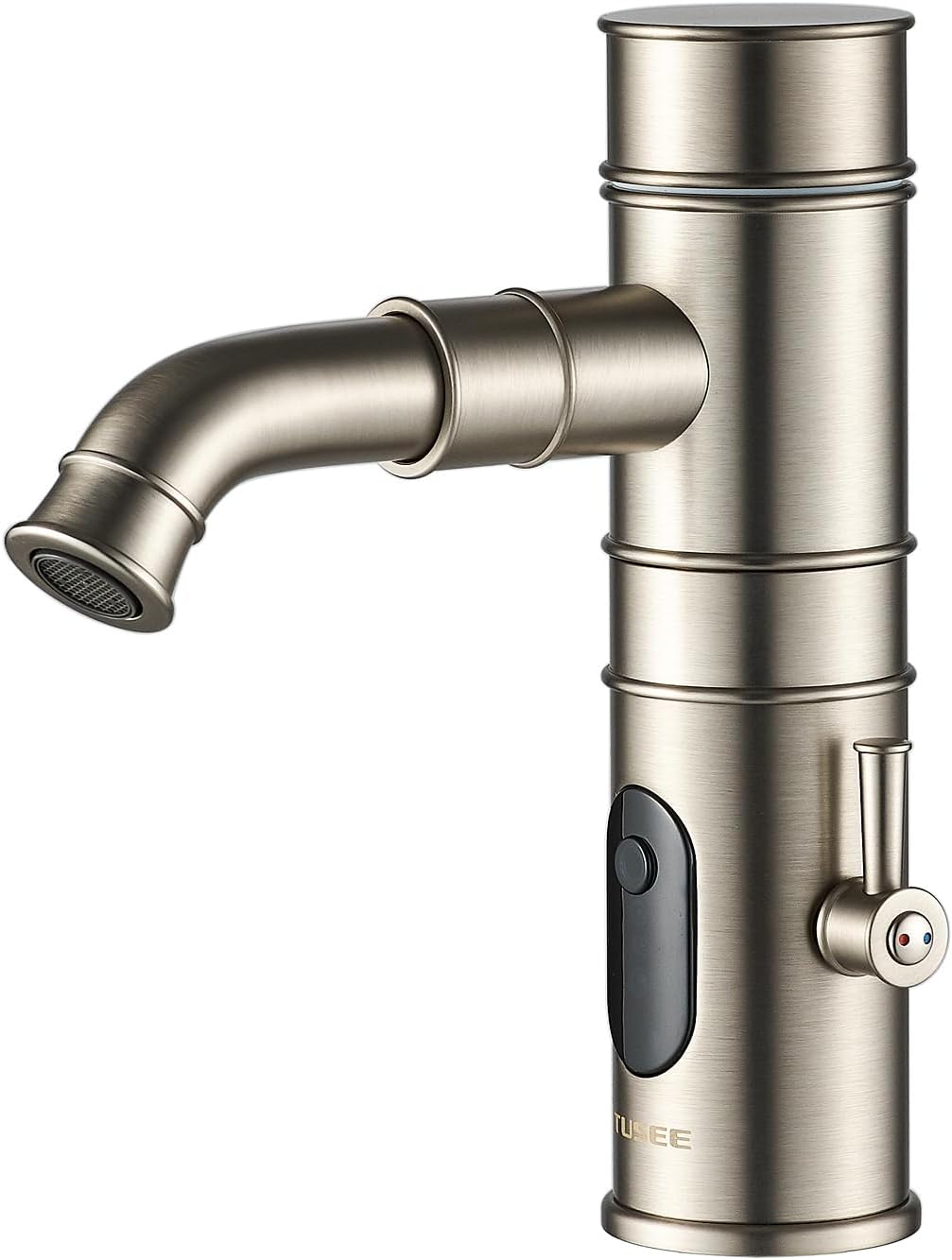 Brushed Nickel Single Hole Bathroom Faucet with 360° Rotating Spout & Temperature Control Handle, TS-5501N
