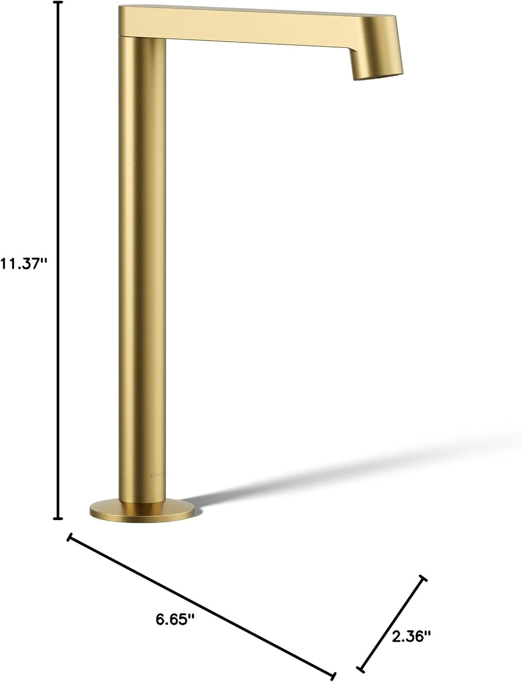 Kohler 23887-2MB Components® Bathroom Sink Faucet spout with Row Design, 1.2 gpm, Vibrant Brushed Moderne Brass