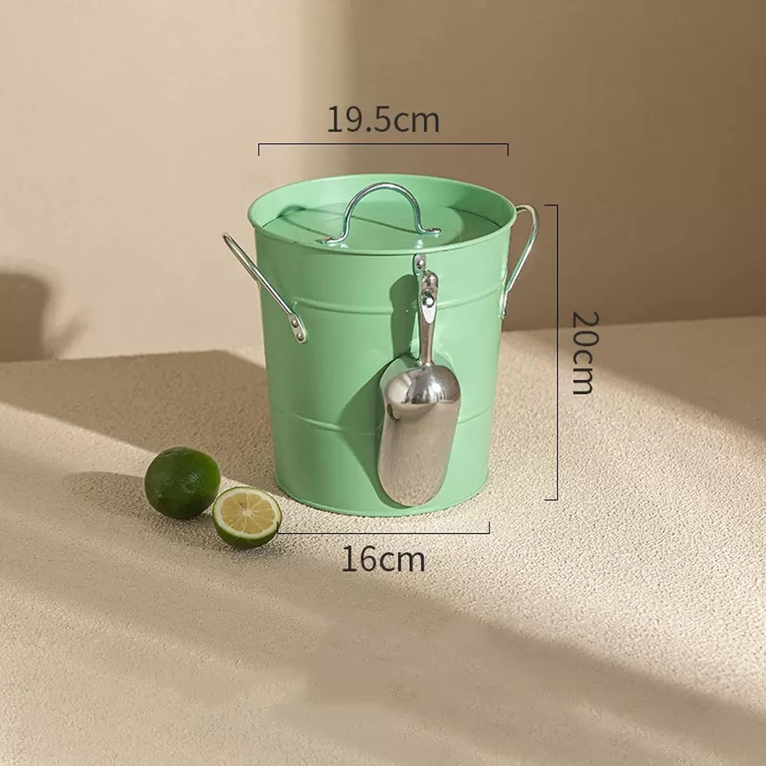 Ice Buckets 3.5 Liter Double Wall Ice Bucket Insulated Ice Buckets with Lid and Scoop Thickened metal Ice Buckets , Party Beverage Tub for Home Kitchen Parties Cocktail Bar Ice Bucket Kits ( Color : R