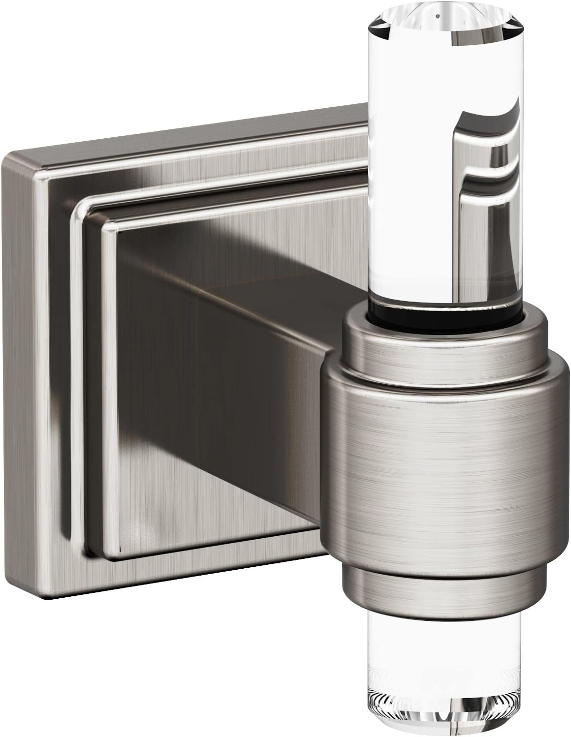 Amerock | Clear/Brushed Nickel | Glacio |Towel Bar | 24 inch (610 mm) | 4 Piece | Bathroom Accessories Set
