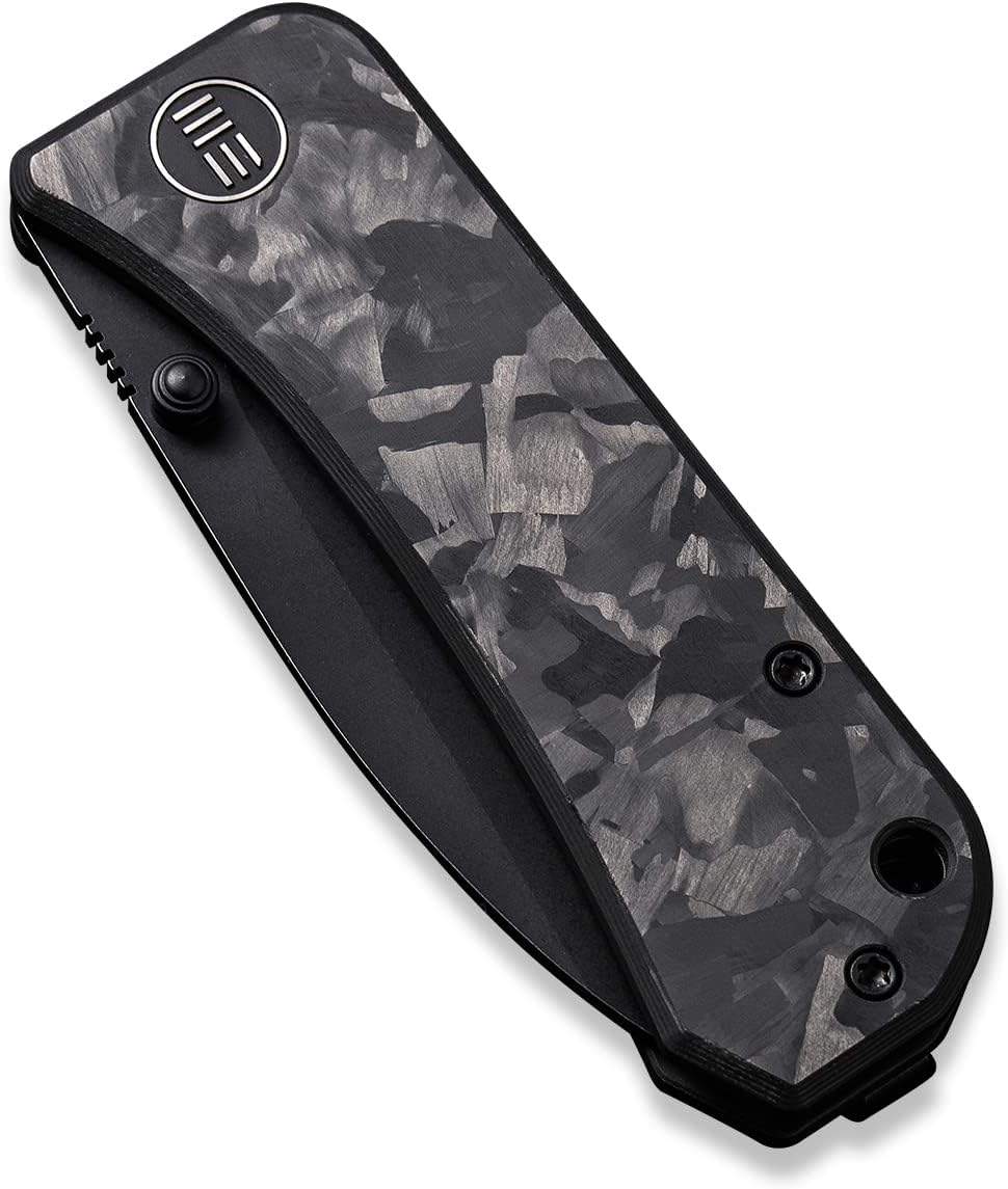 WeKnife Banter Pocket Knife for EDC, Ben Petersen Folding Knife with 2.9'S35VN Blade, Cabon Fiber Handle Titanium Thumb Stud Opener 2004H (Marble)