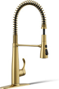 KOHLER 22033-2MB Simplice Kitchen Sink Faucet, Three Function Sprayhead, Vibrant Brushed Moderne Brass