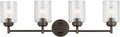 Kichler Winslow 30' Vanity Light in Olde Bronze®, 4-Light Transitional Bathroom Light with Clear Seeded Glass. (30' W x 9.25' H), 45887OZ