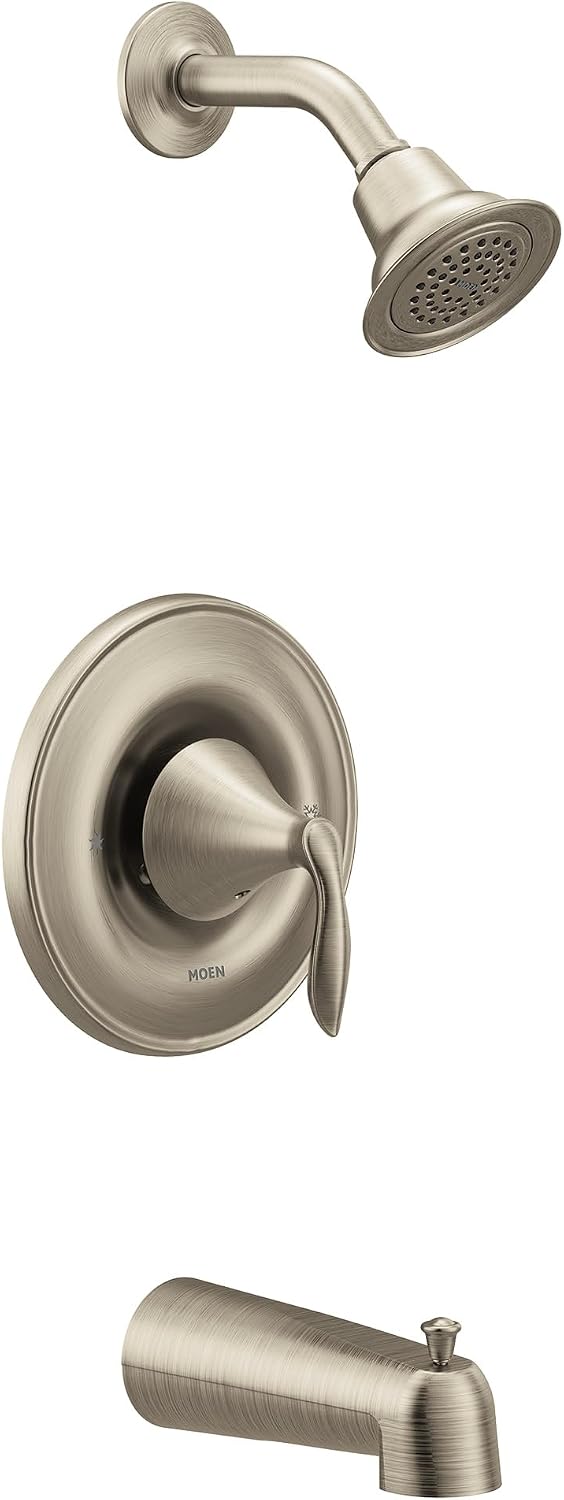 Moen Eva Brushed Nickel Posi-Temp Tub and Shower Trim Kit without Valve, T2133EPBN