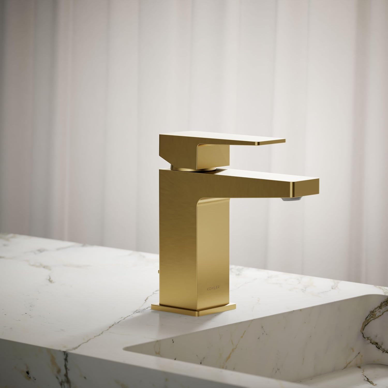 Kohler K-37889-4-2MB Honesty® Single-Handle Bathroom Sink Faucet, Bathroom Faucets, 1.2 GPM, Vibrant Brushed Moderne Brass