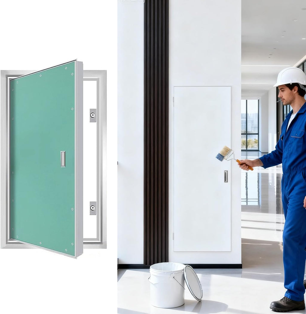 Hidden Paintable Drywall Access Panel, Electrical Wiring Duct Plasterboard Access Door with Handle, Flush Mount Inspection Service Door(12x16in)