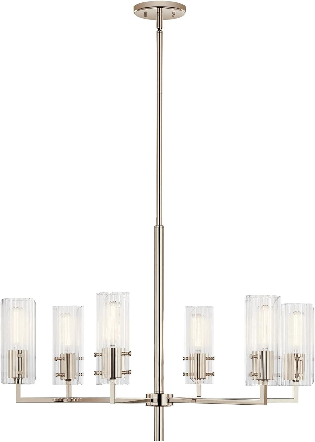 Velestino 30.25' 6 Light Chandelier in Polished Nickel, for Foyer, Dining Room, Living Room, Bedroom, (21.25' x 30.25') 52679PN