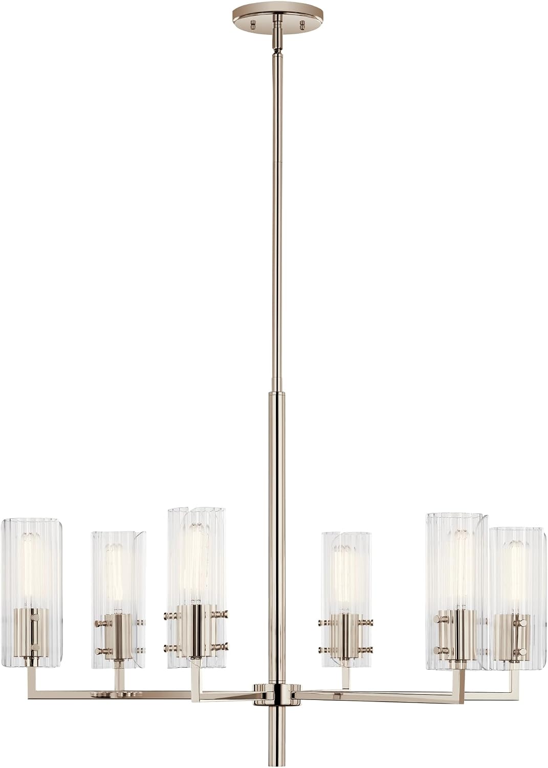Velestino 30.25' 6 Light Chandelier in Polished Nickel, for Foyer, Dining Room, Living Room, Bedroom, (21.25' x 30.25') 52679PN